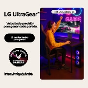 Persona al frene de un Monitor LG UltraGear™ G4 FHD de 27